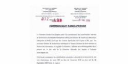 COMMUNIQUE RADIO-PRESSE DE LA DGI